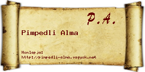 Pimpedli Alma névjegykártya
